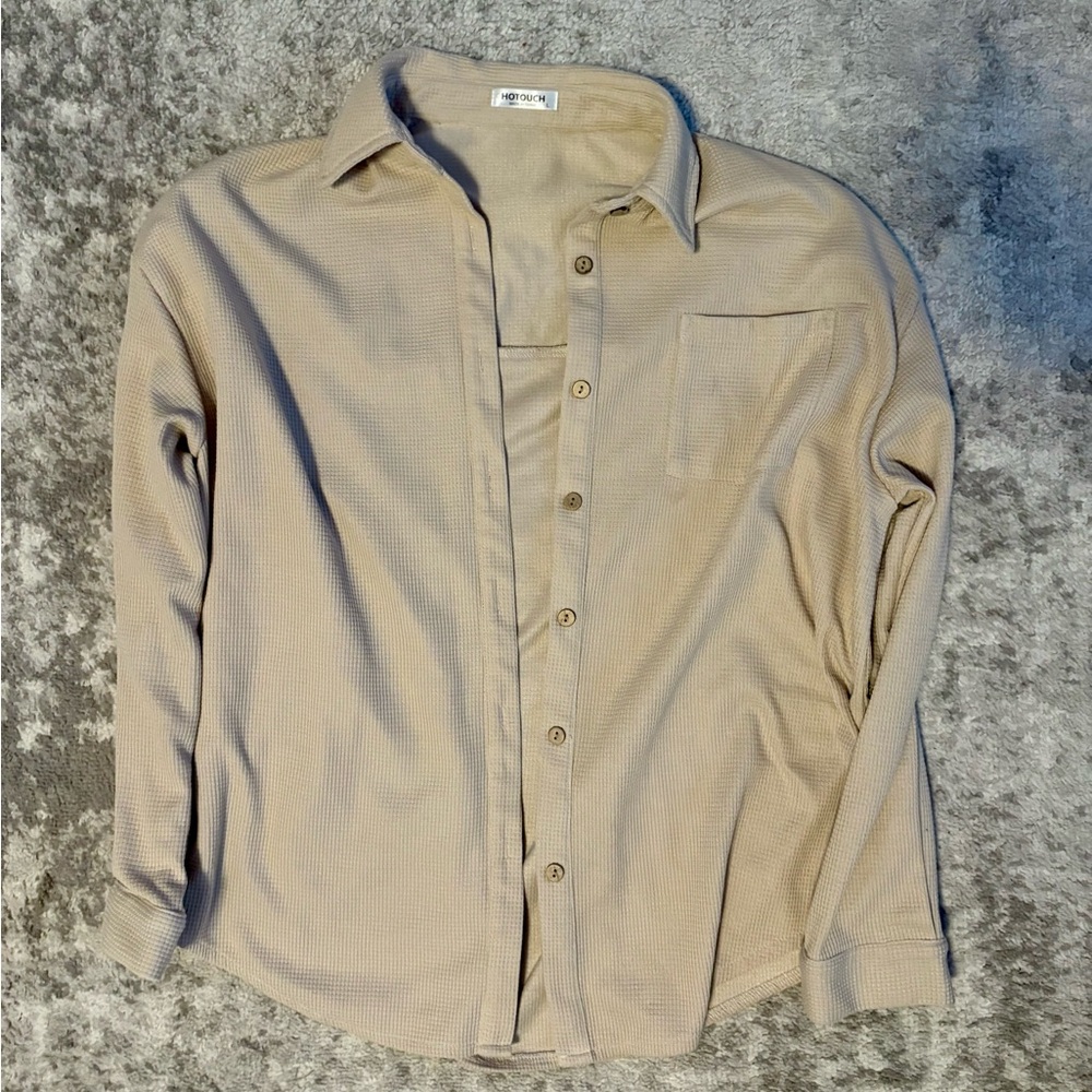 Women’s Beige Button-Up Shirt